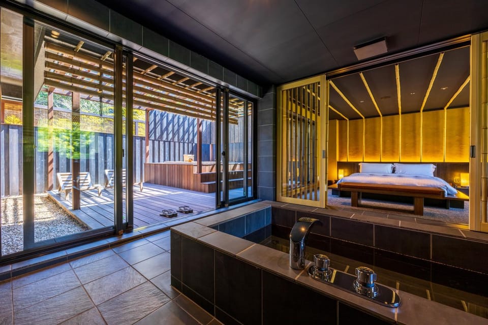 Bed, Bathroom, Open Air Bath