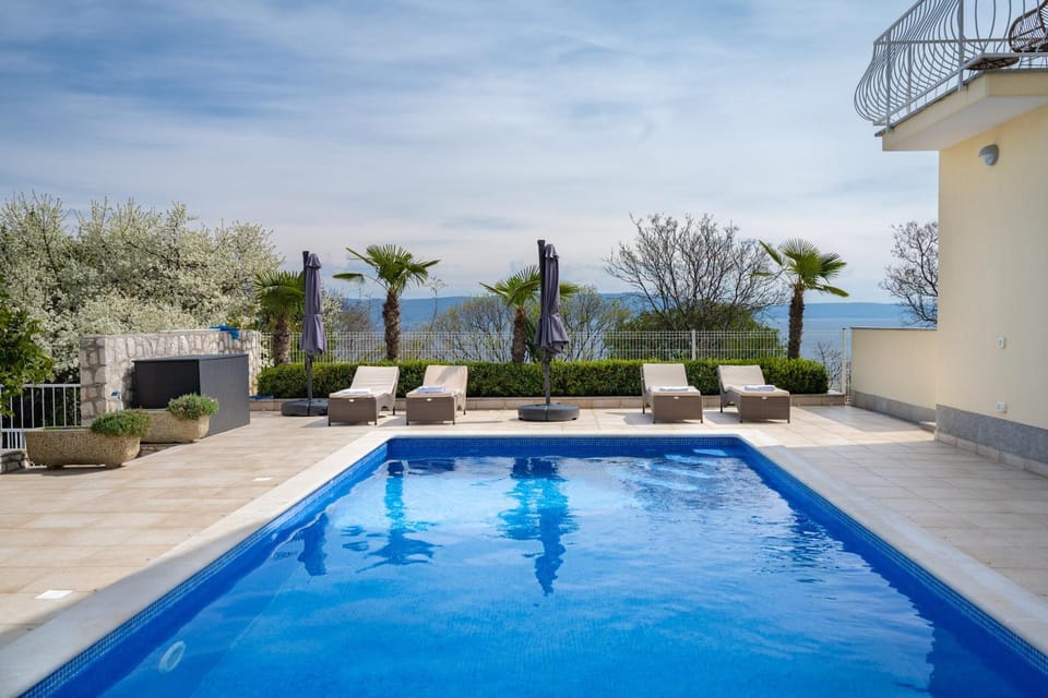 Patio, Day, Natural landscape, Pool view, Sea view, Swimming pool, sunbed