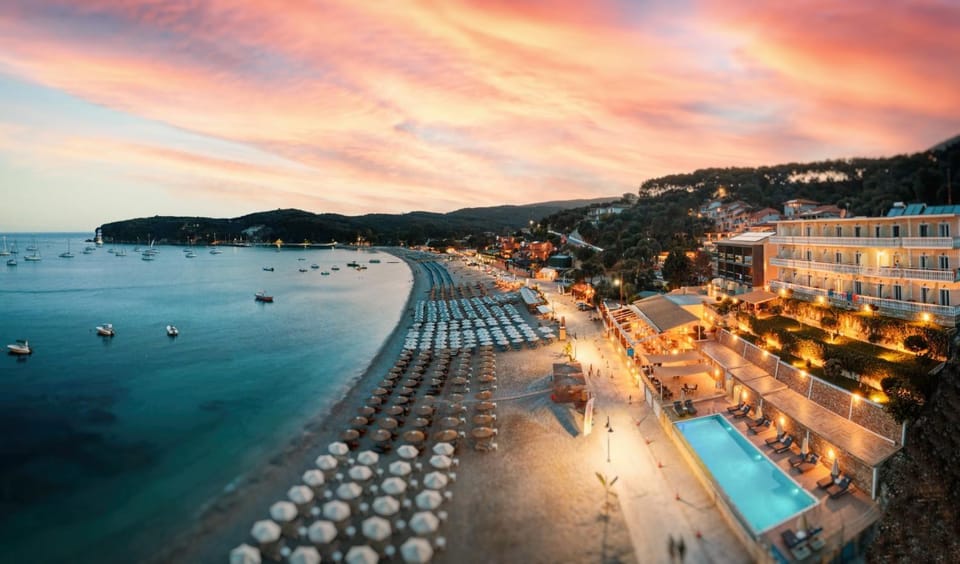Bird's eye view, Sunset