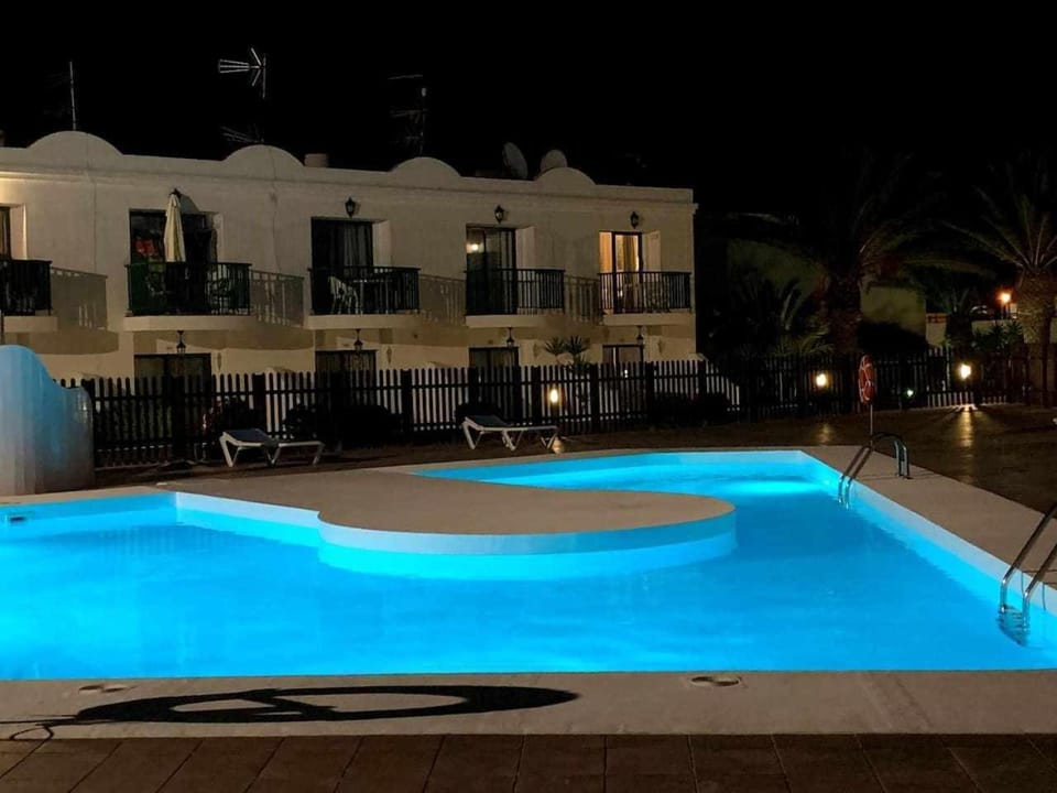 Night, Bird's eye view, Swimming pool, Swimming pool