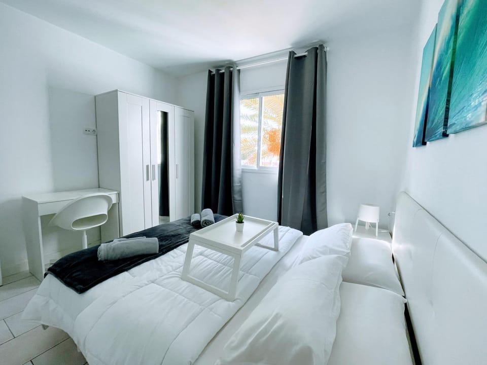 Bedroom, Inner courtyard view, furniture, safe, towels, wardrobe