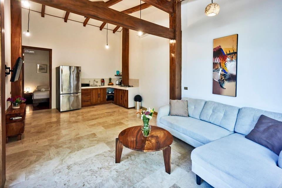 Living room, kitchen