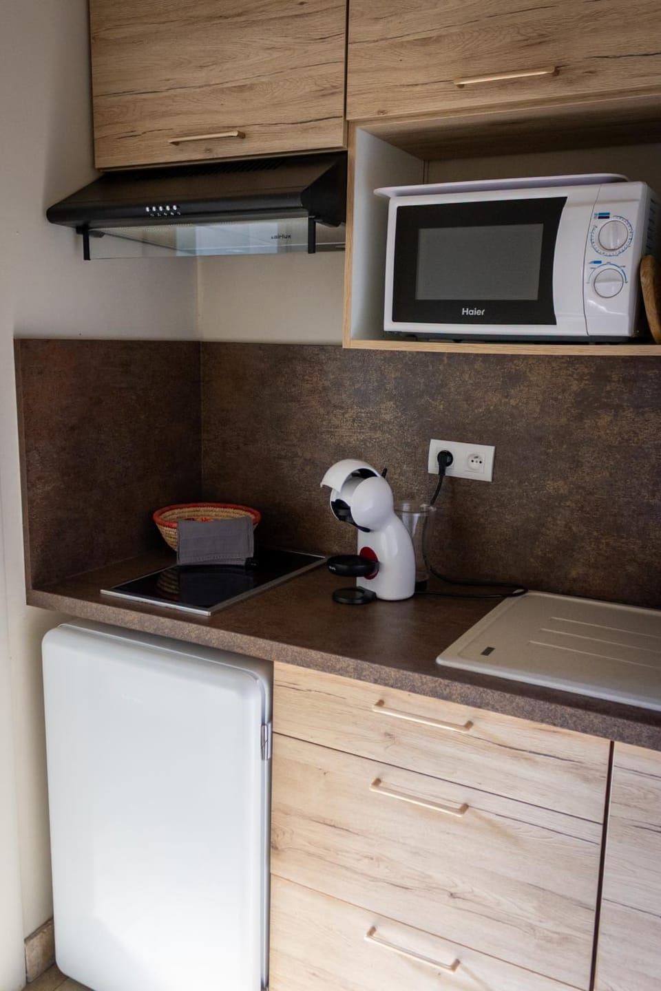 Kitchen or kitchenette, stove, toaster