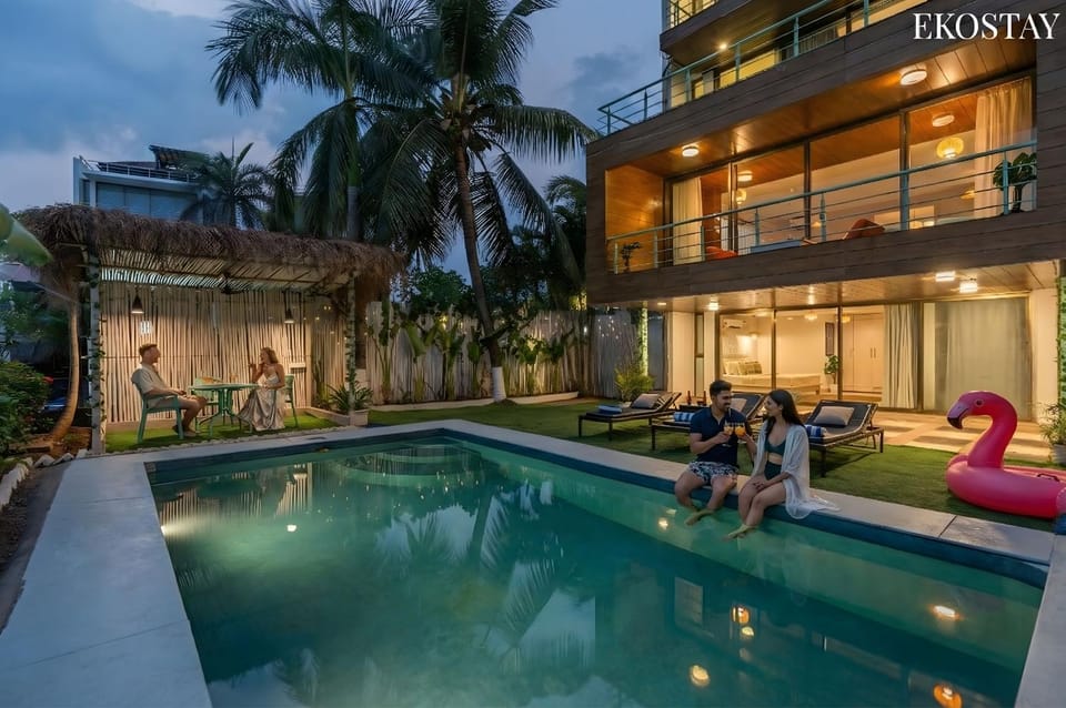 Ekostay Gold- Salt Water Villa I Sea View I 200 meters from Beach Villa in Candolim