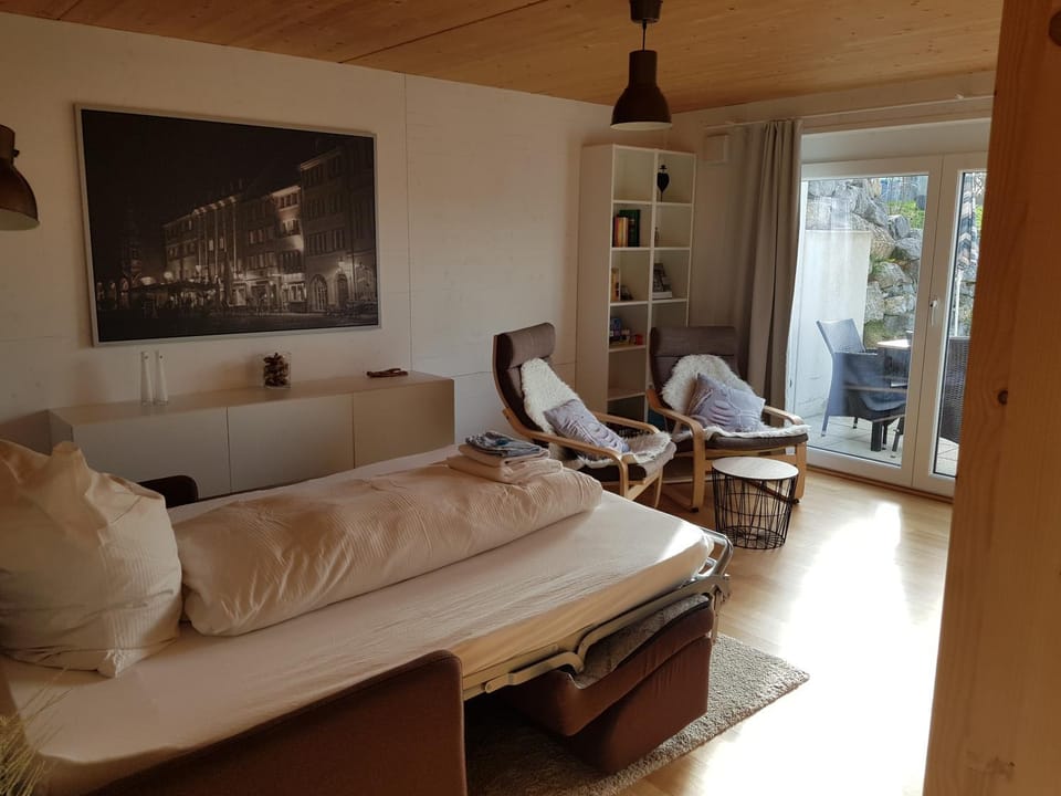 Bed, Balcony/Terrace, Living room, Seating area