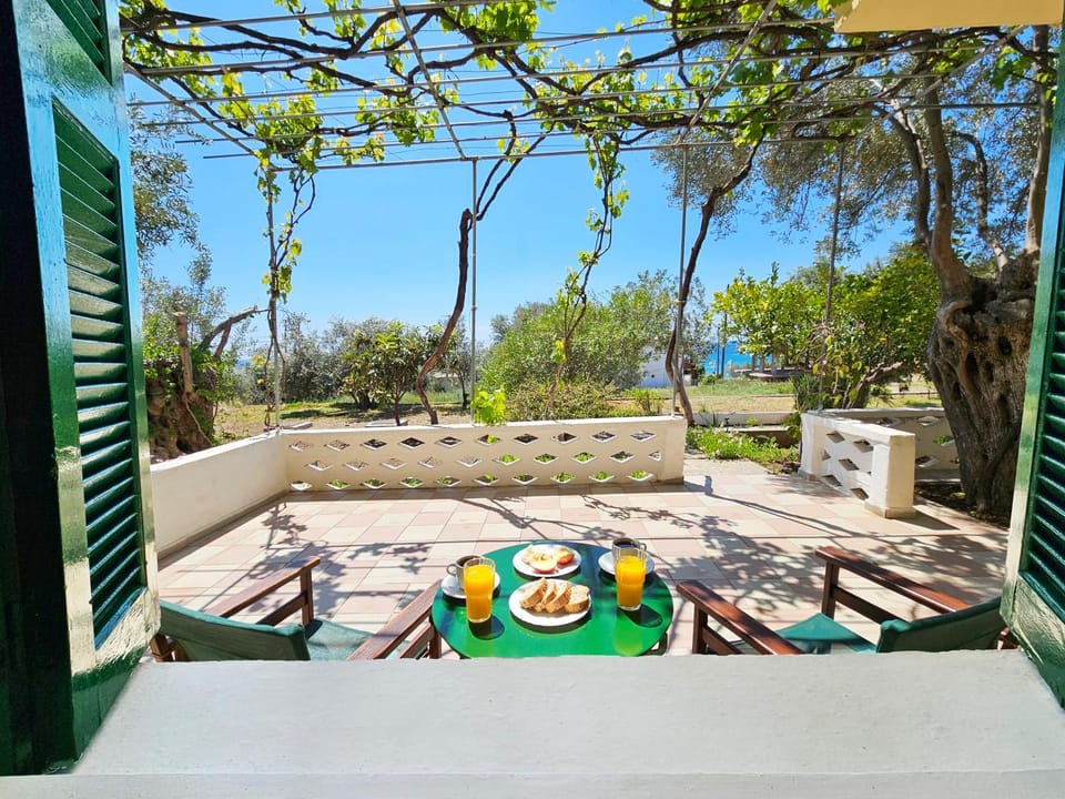 Patio, Spring, Day, Garden, View (from property/room), Balcony/Terrace, Food and drinks, Seating area, Dining area, Food, Garden view