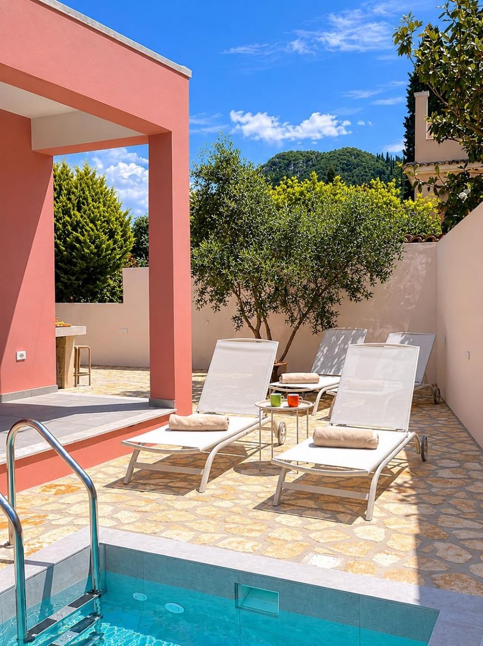 Natural landscape, Pool view, Swimming pool, sunbed