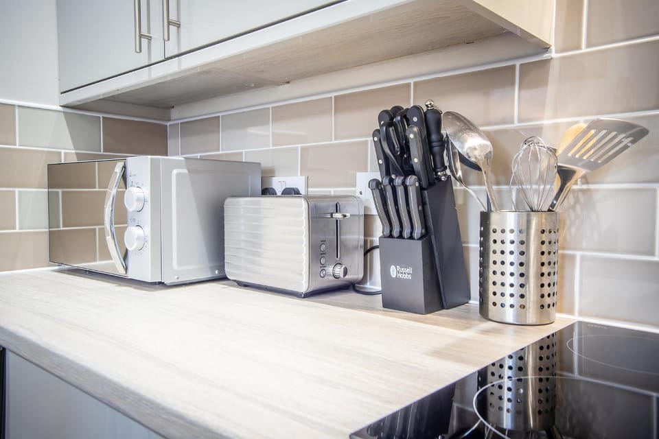 Kitchen or kitchenette, toaster