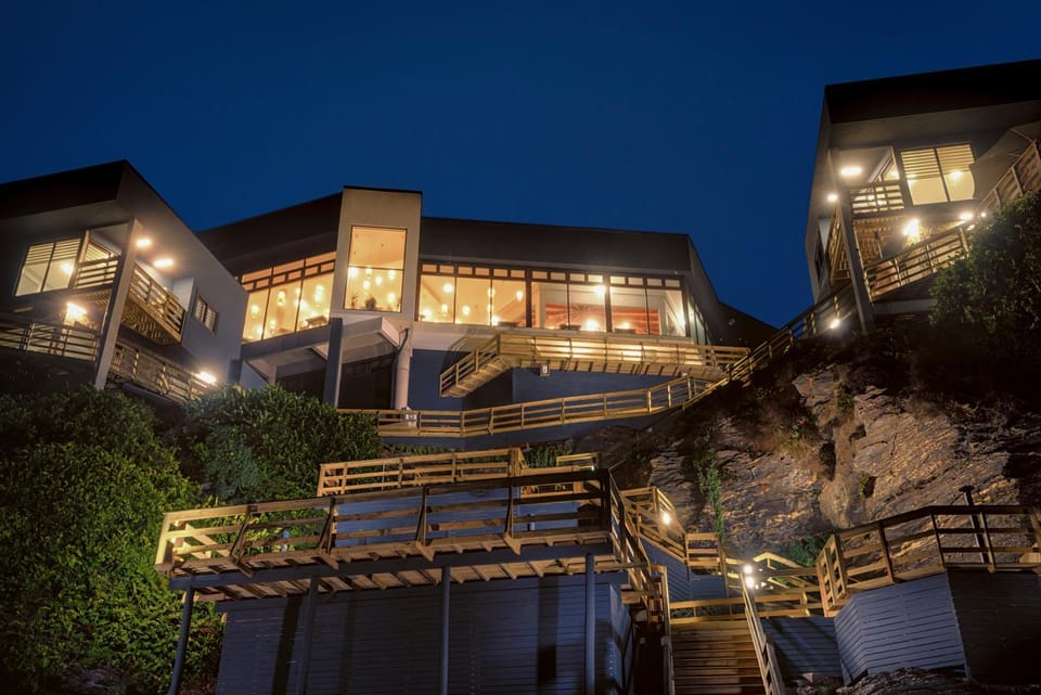 Property building, Night, Sea view