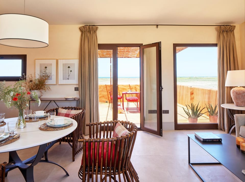 Natural landscape, View (from property/room), Living room, Dining area, Sea view