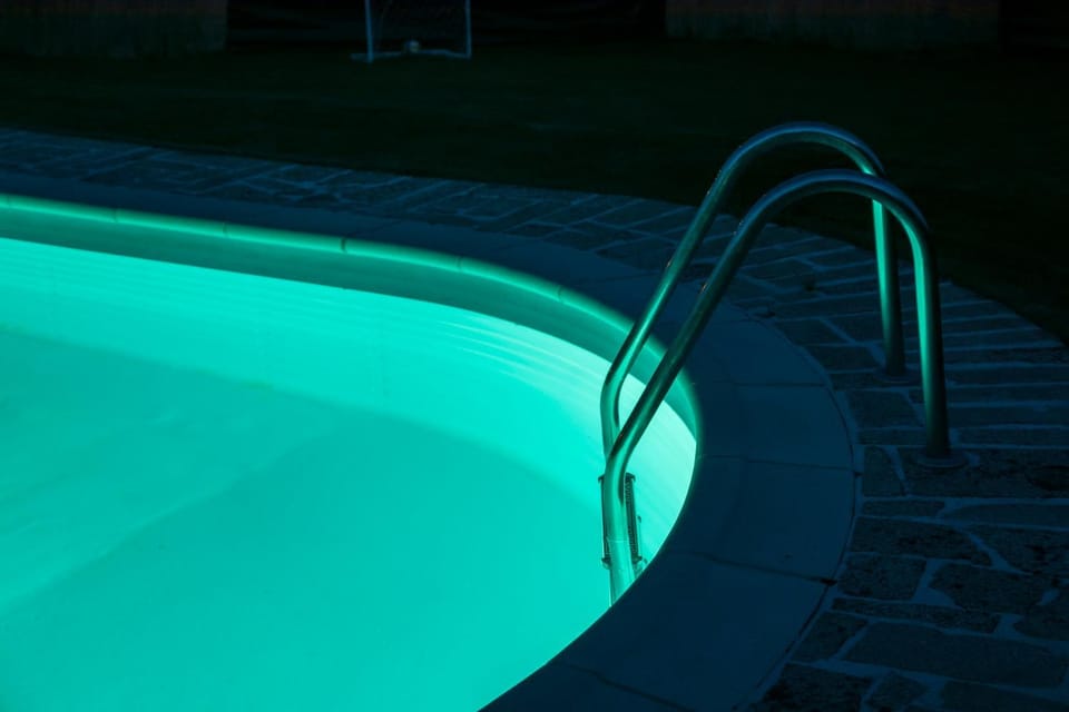 Night, Pool view, Swimming pool