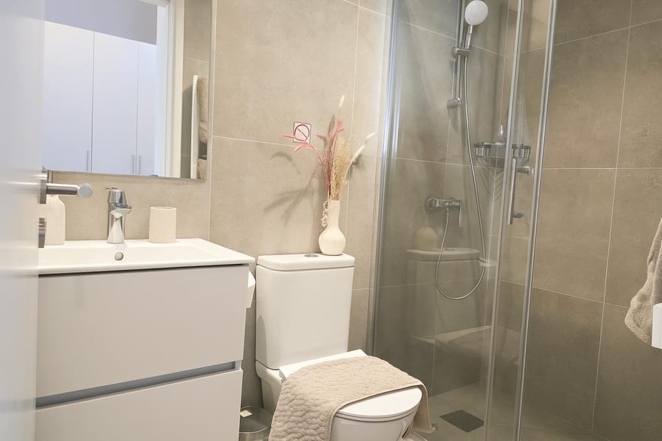 Shower, Toilet, towels