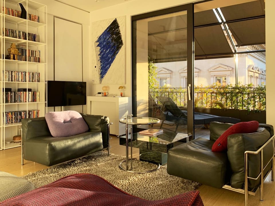 Library, TV and multimedia, Balcony/Terrace, Living room, Seating area