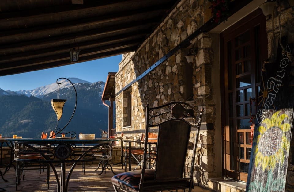 Property building, Natural landscape, Balcony/Terrace, Mountain view