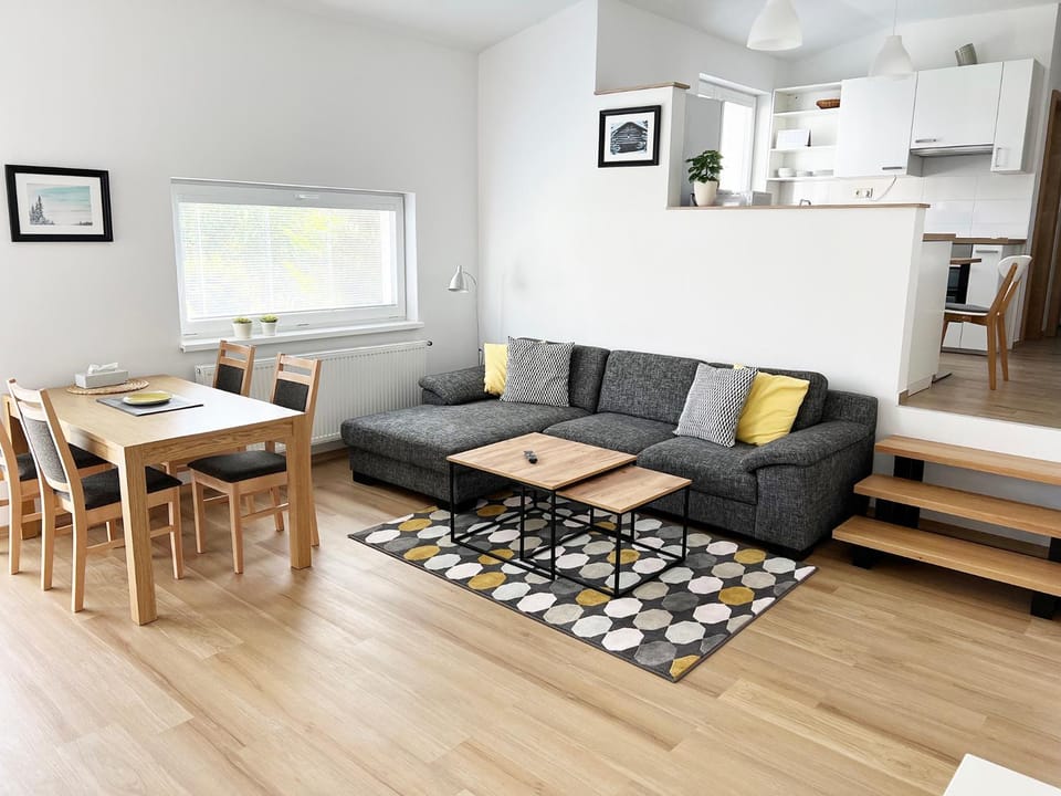 Living room, Seating area, Dining area