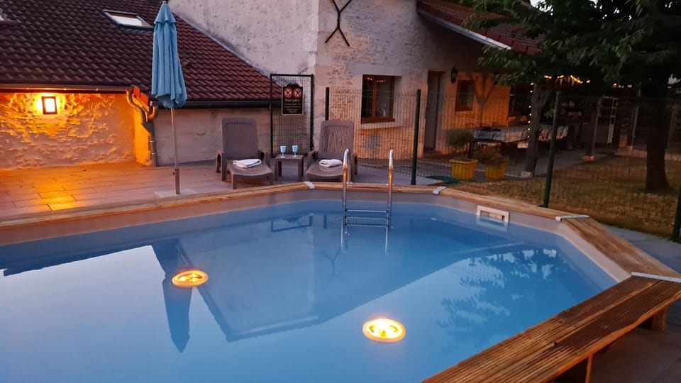 Night, Swimming pool, Swimming pool, sunbed