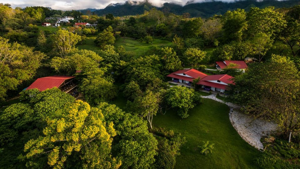 Property building, Natural landscape, Bird's eye view, Mountain view