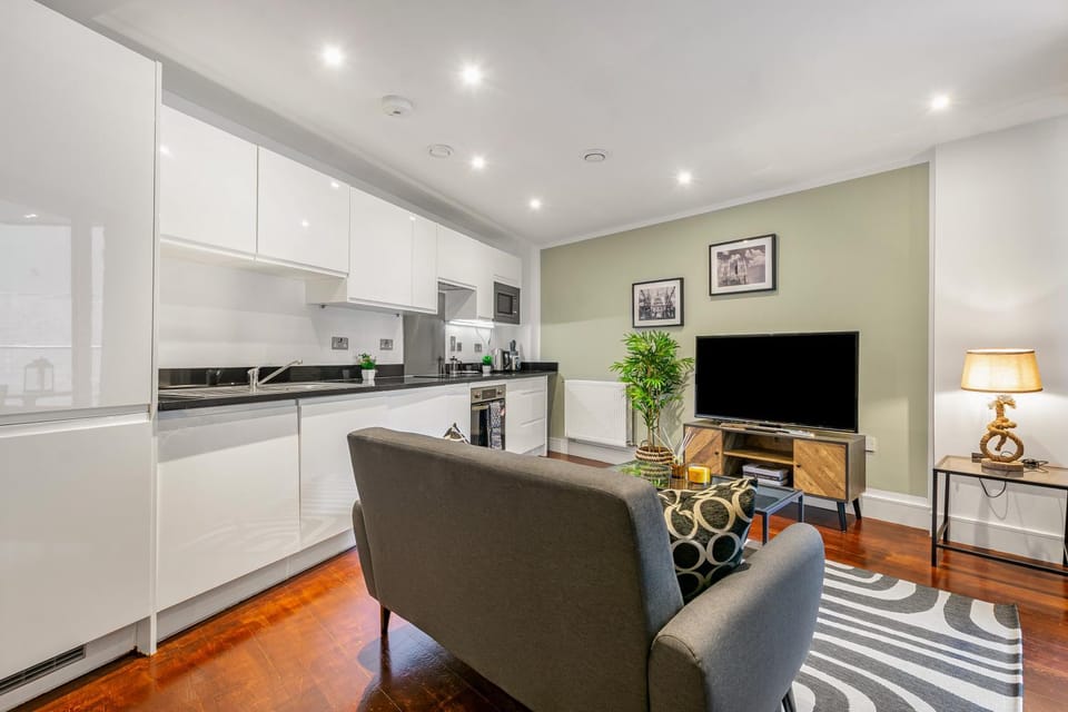 Living room, kitchen