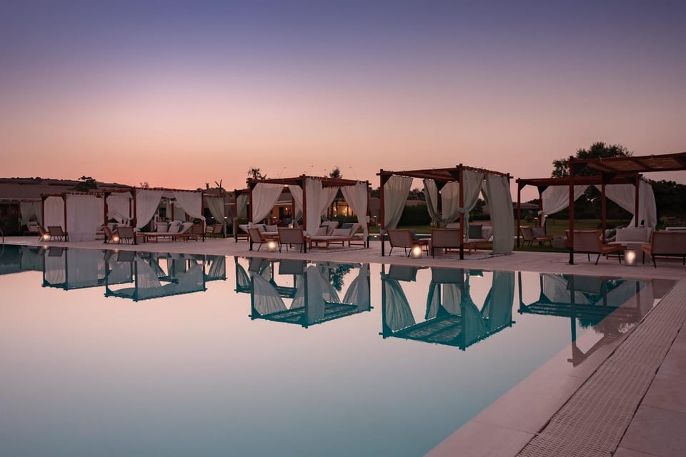 Pool view, Swimming pool, Sunset, sunbed, sunbed