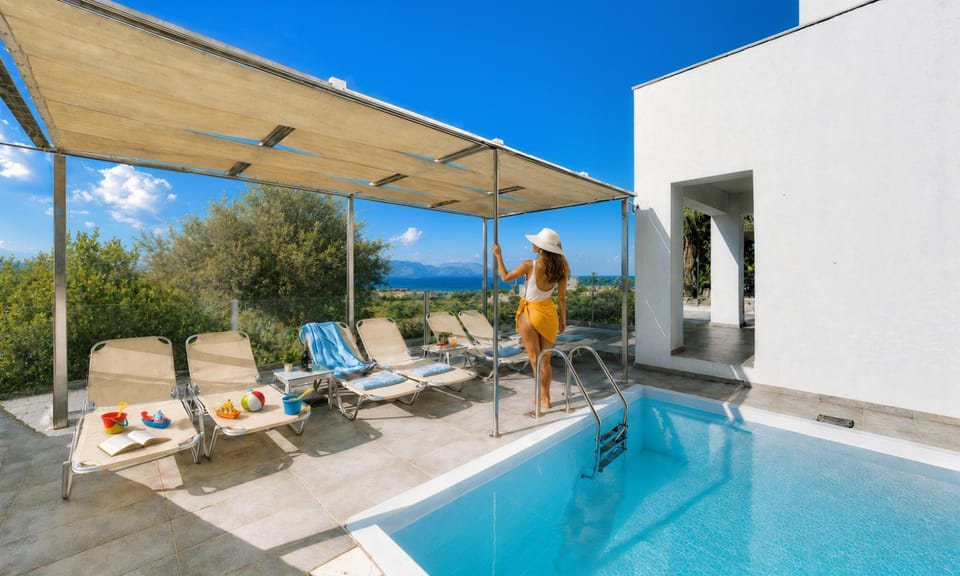 Patio, Day, Natural landscape, Pool view, Swimming pool, sunbed