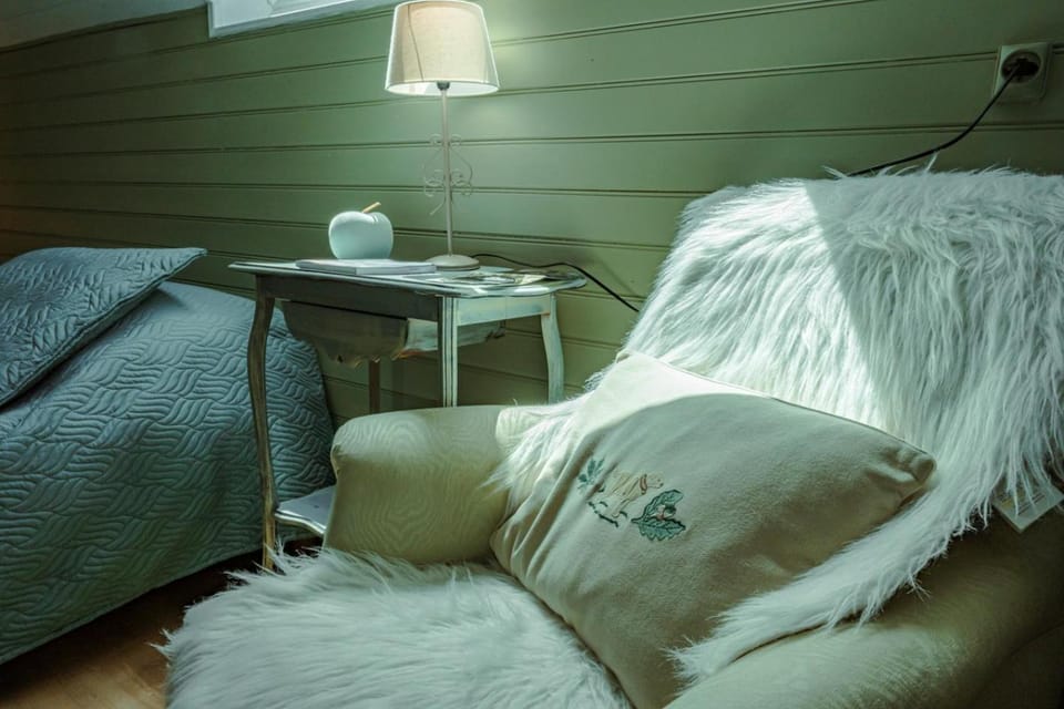 Bed, Living room, Seating area, Bedroom