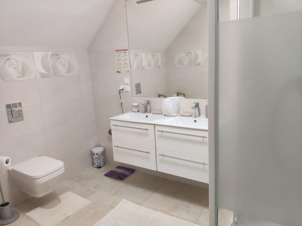 Shower, Toilet, Bathroom, Photo of the whole room, towels