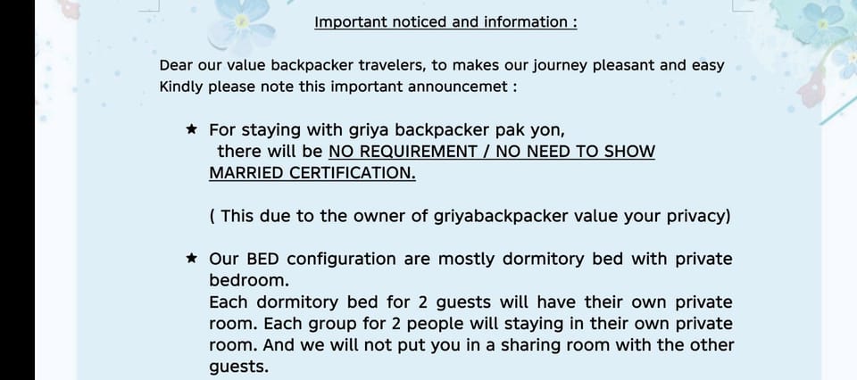 Griya Backpacker Pak yon Bed and Breakfast in East Java