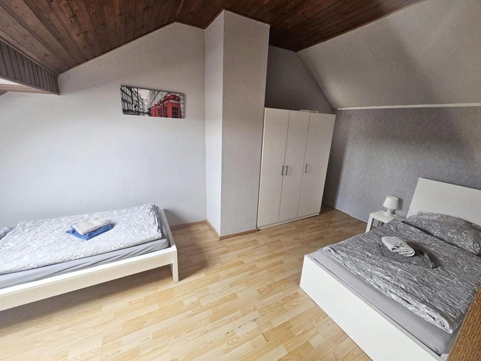 Bed, Photo of the whole room, Bedroom, towels, wardrobe