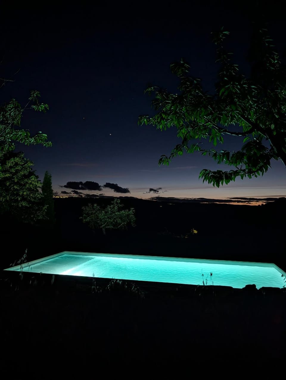 Night, Natural landscape, Pool view, Swimming pool