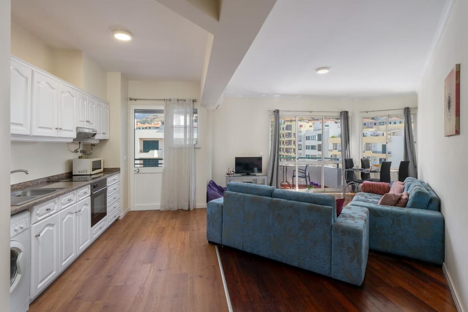 Living room, kitchen