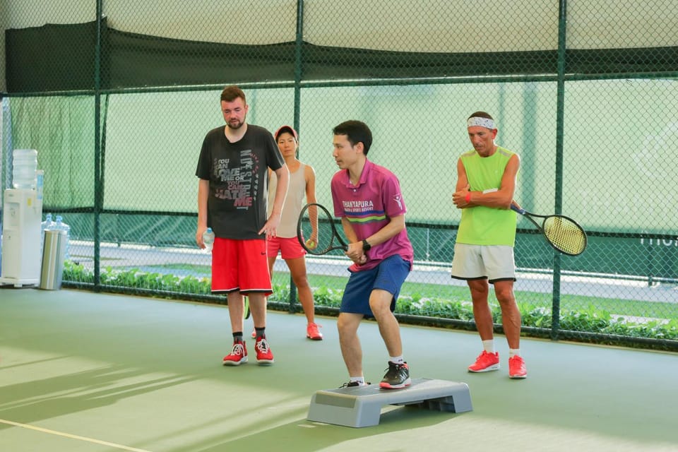 People, Tennis court, group of guests