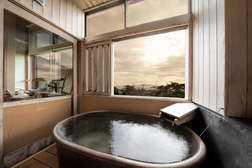 Hot Spring Bath, Hot Tub, Bathroom, View (from property/room), Open Air Bath