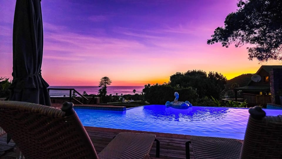 Pool view, Sea view, Sunset, sunbed