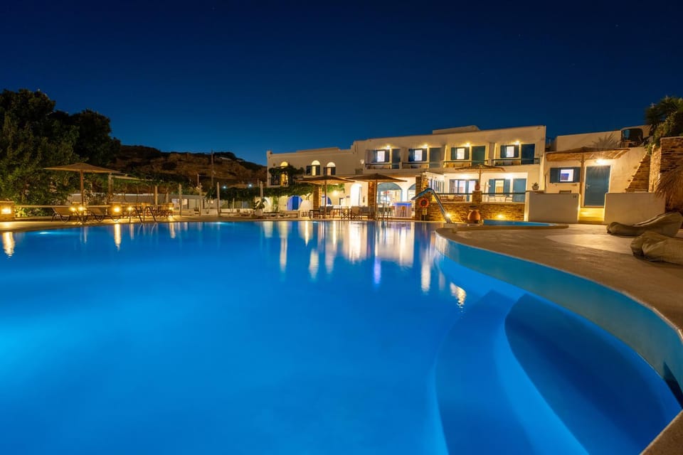 Property building, Night, Pool view, Swimming pool