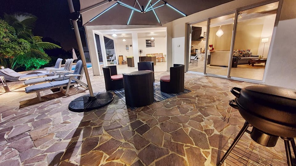 Patio, BBQ facilities, Swimming pool
