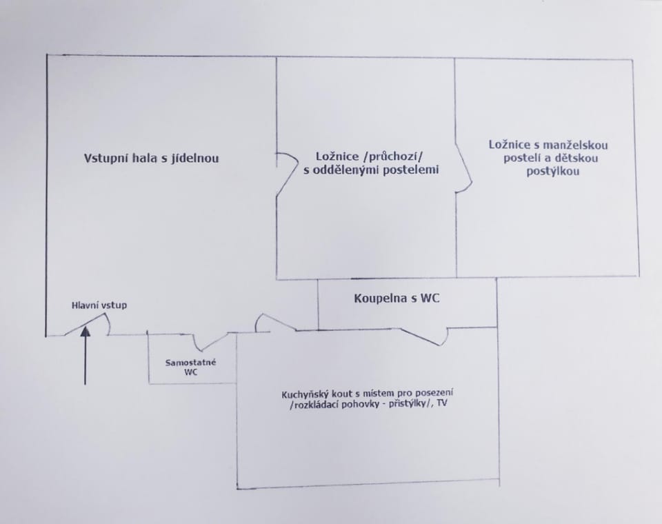 Photo of the whole room, Floor plan