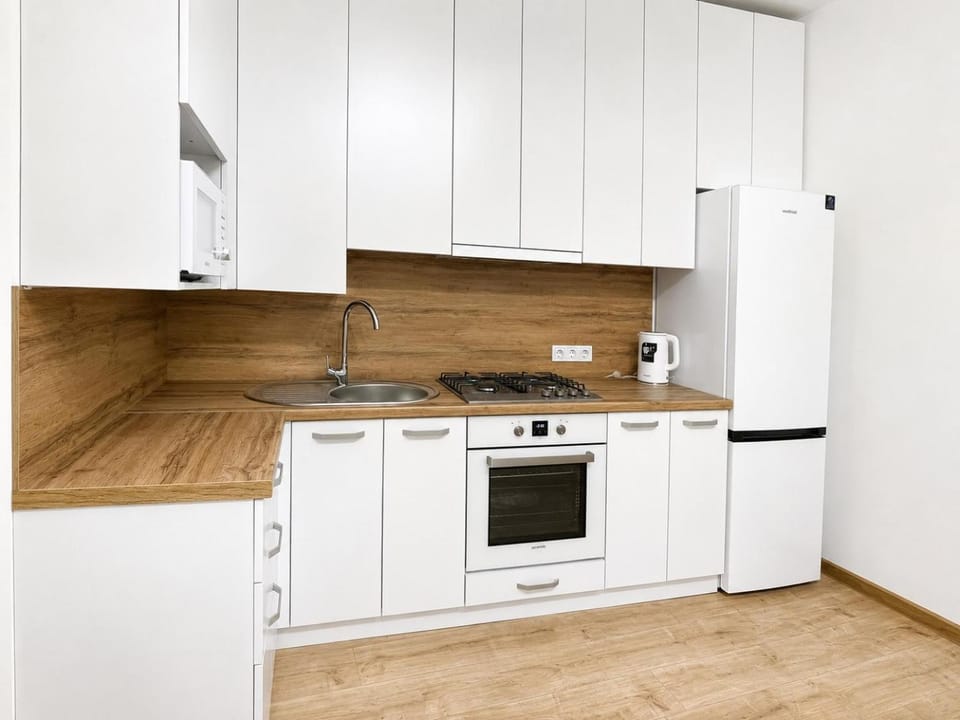 Kitchen or kitchenette, oven, stove