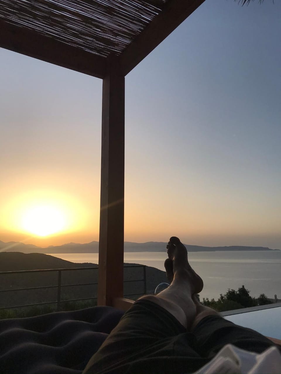 Pool view, Sunset
