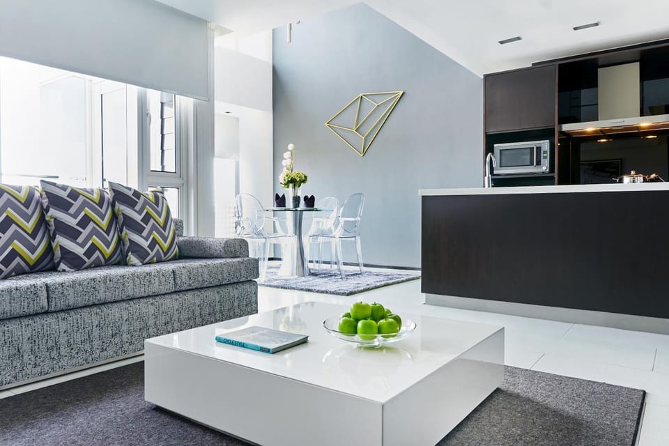 Kitchen or kitchenette, Living room, Dining area