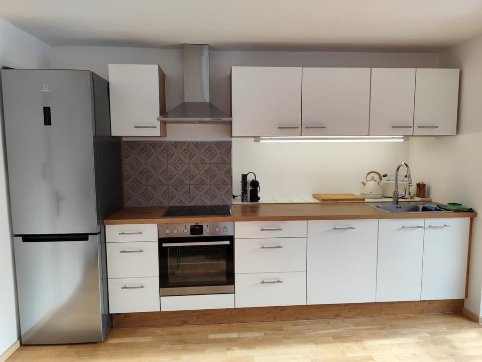 Kitchen or kitchenette, stove, kitchen