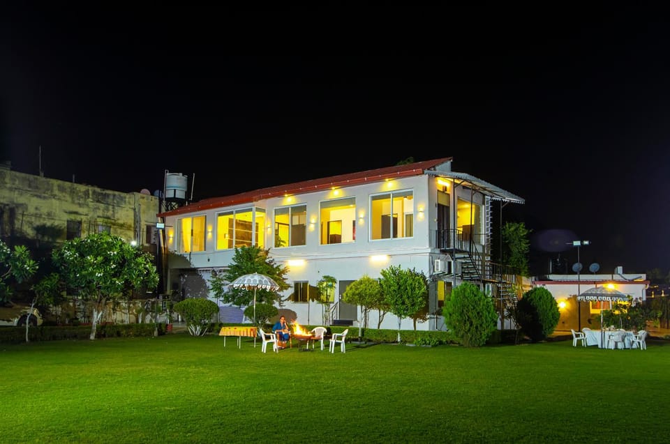 Property building, Night, Natural landscape, Garden, Garden view