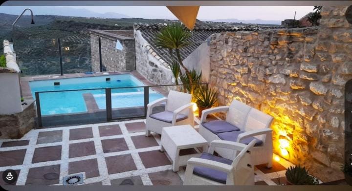 Patio, Natural landscape, Pool view, Swimming pool
