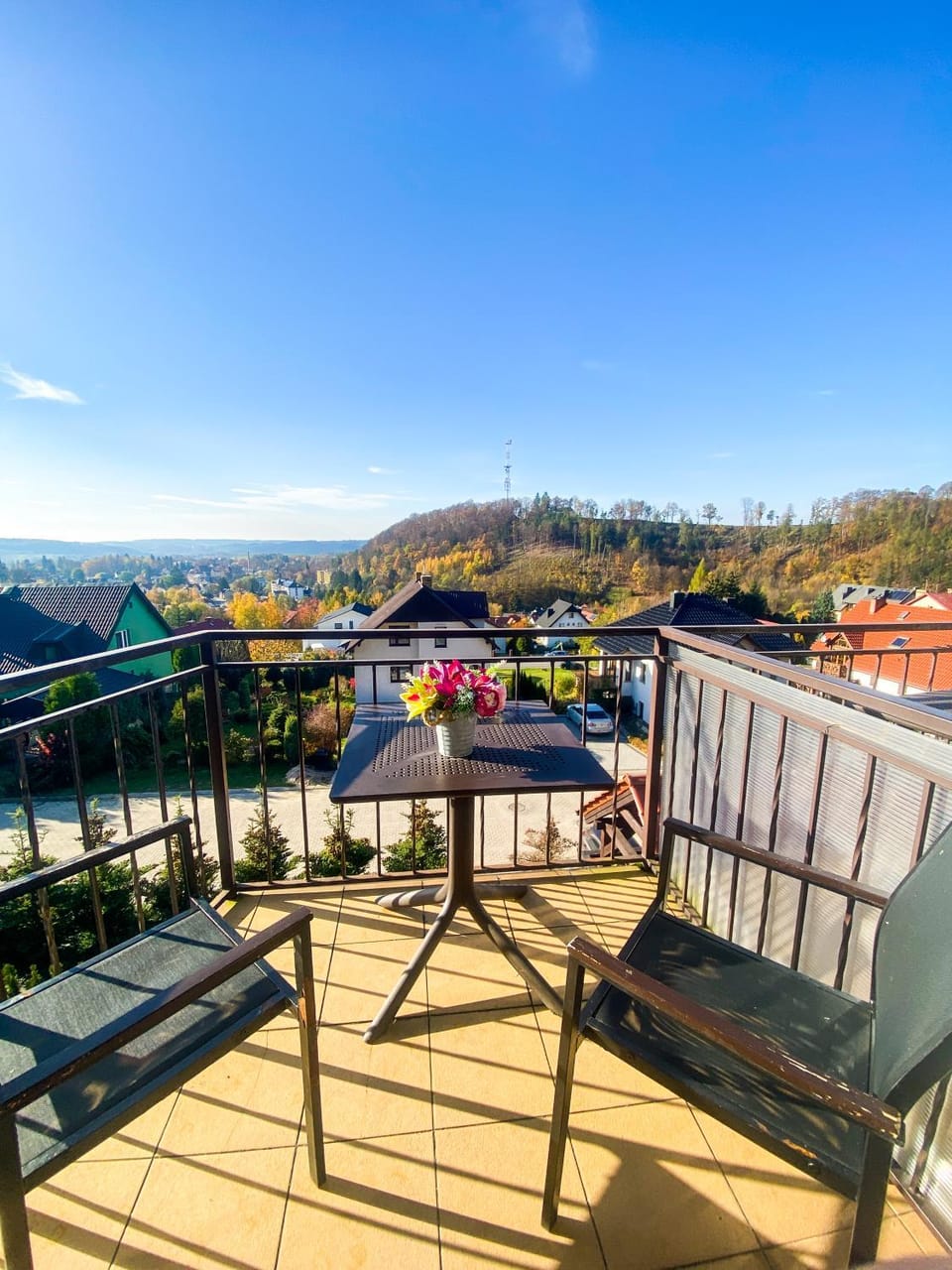 Day, Natural landscape, View (from property/room), Balcony/Terrace, Dining area, Mountain view