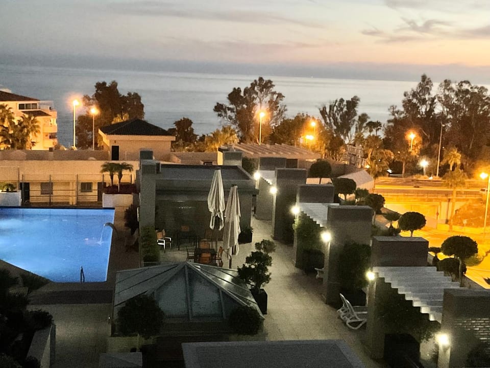 Pool view, Swimming pool, Sunset