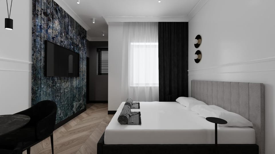 Bed, TV and multimedia, Photo of the whole room, Bedroom