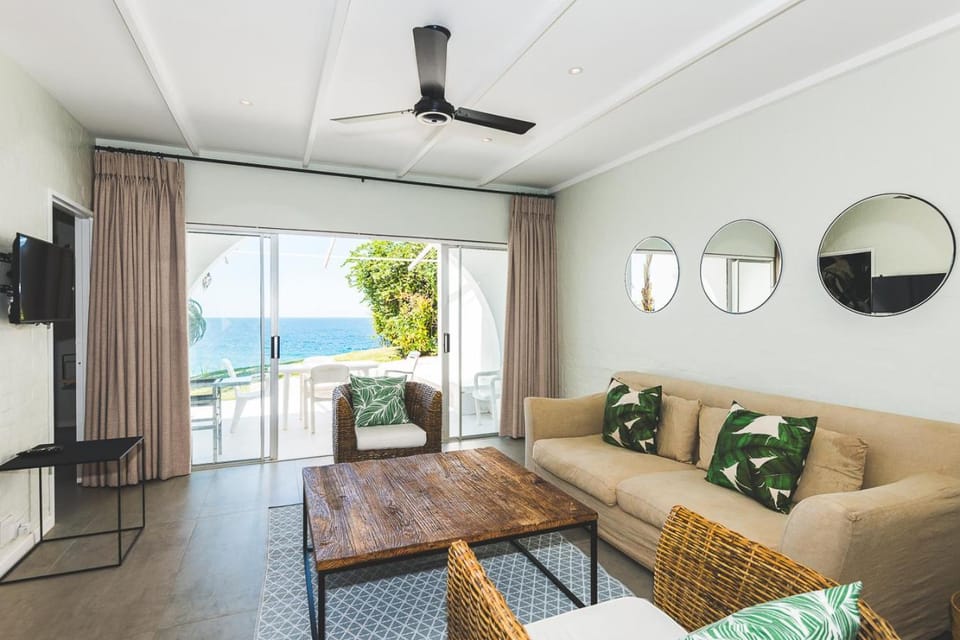 Patio, Seating area, Dining area, Garden view, Sea view