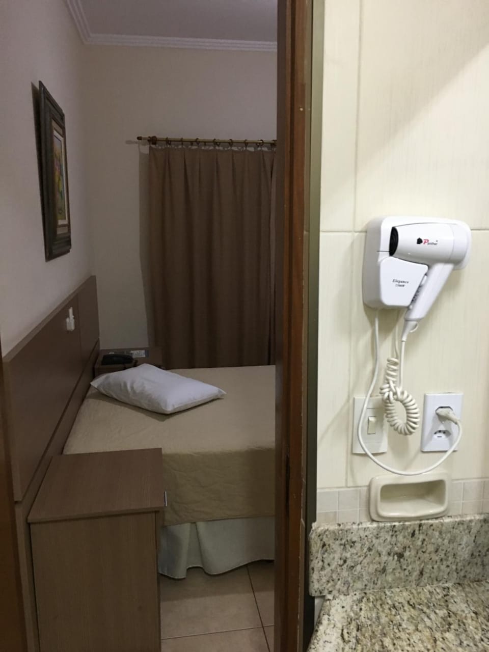 Bathroom, hair dryier, towels