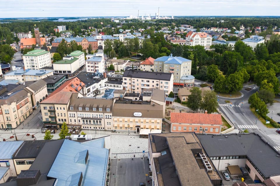 Property building, Facade/entrance, Bird's eye view, City view