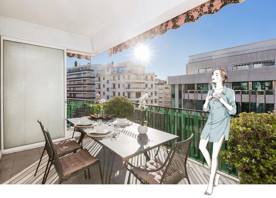 MARIOTT AREA: SUNNY 2 BEDS /2 BATHS Apartment in Cannes