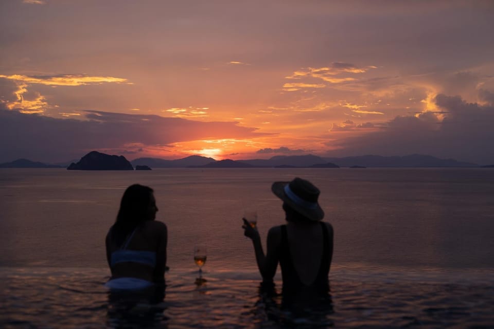 Swimming pool, Sunset